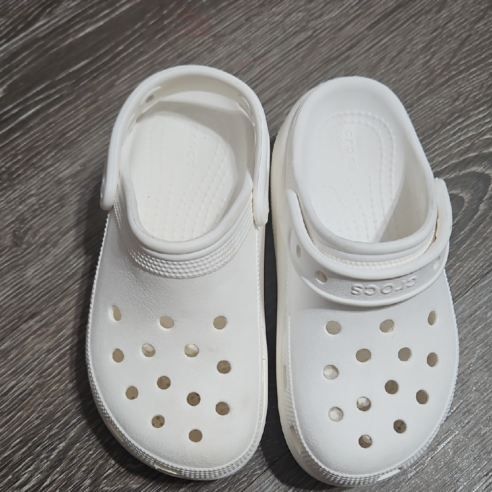 CROCS Kids White Classic Clog Sandals